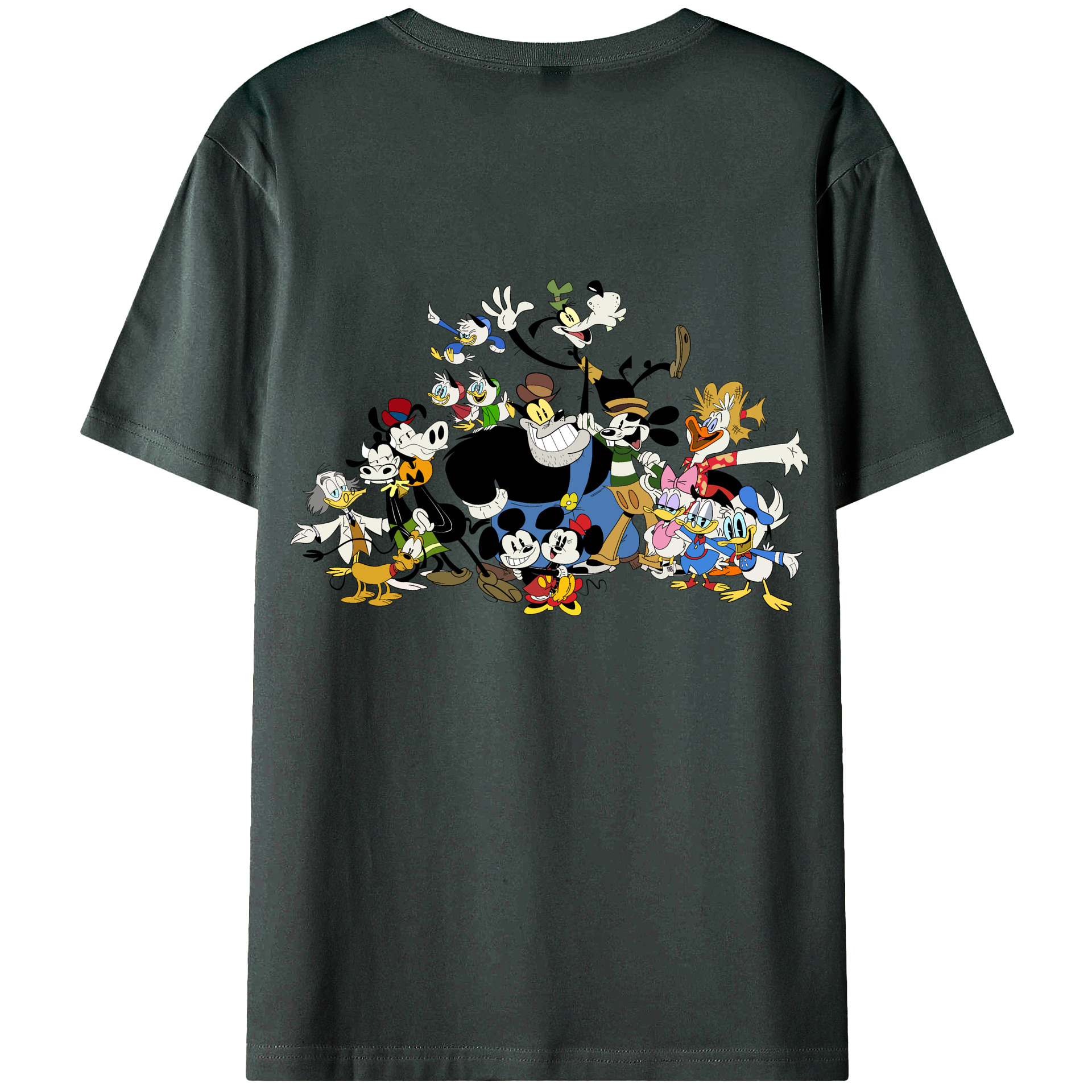 ミッキーマウス Mickey Mouse 綿100％ メンズ半袖Tシャツ（バックプリント） 通気性